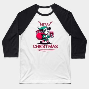 Merry Christmas Elf with Bag of Presents: Festive Tee for the Holiday Season Baseball T-Shirt